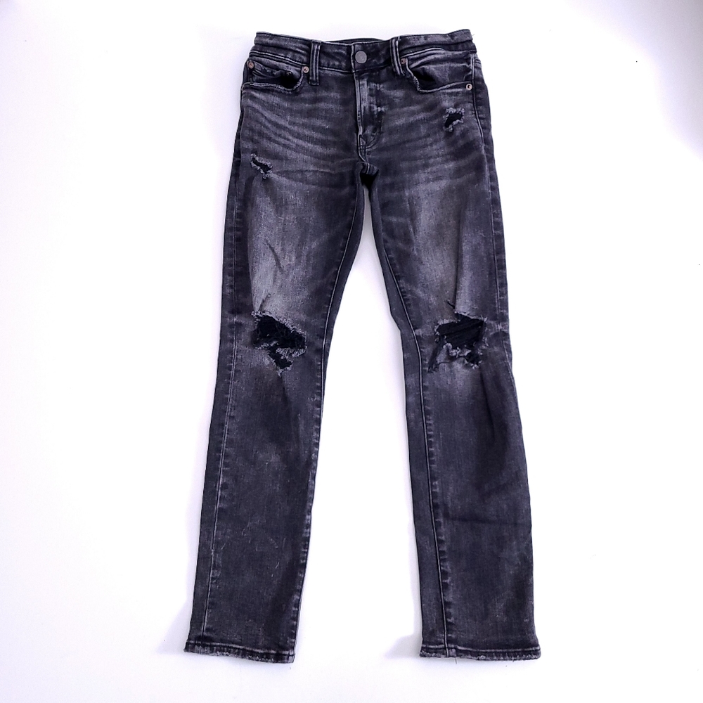 American Eagle SLIM Distressed Black Jeans 28x30